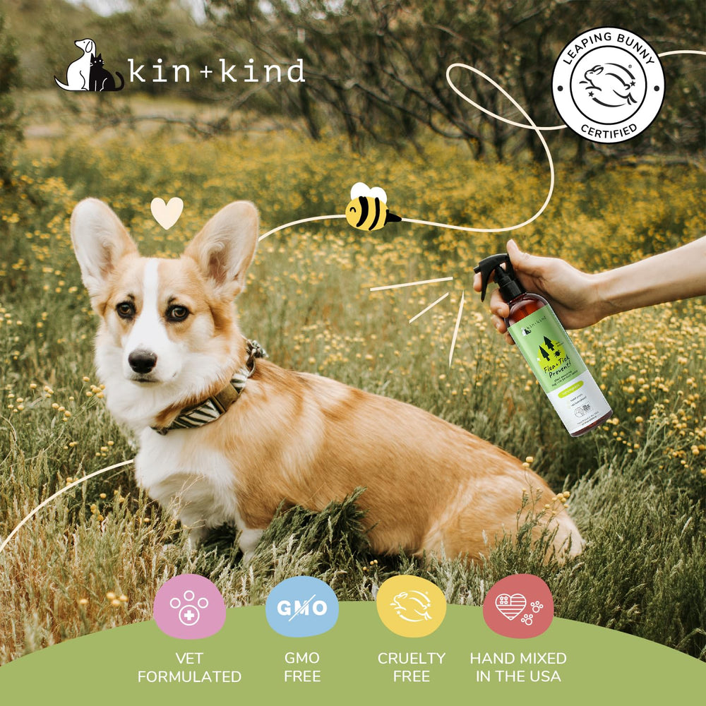 kin+kind labeling features eco-friendly packaging and pet-safe ingredients.