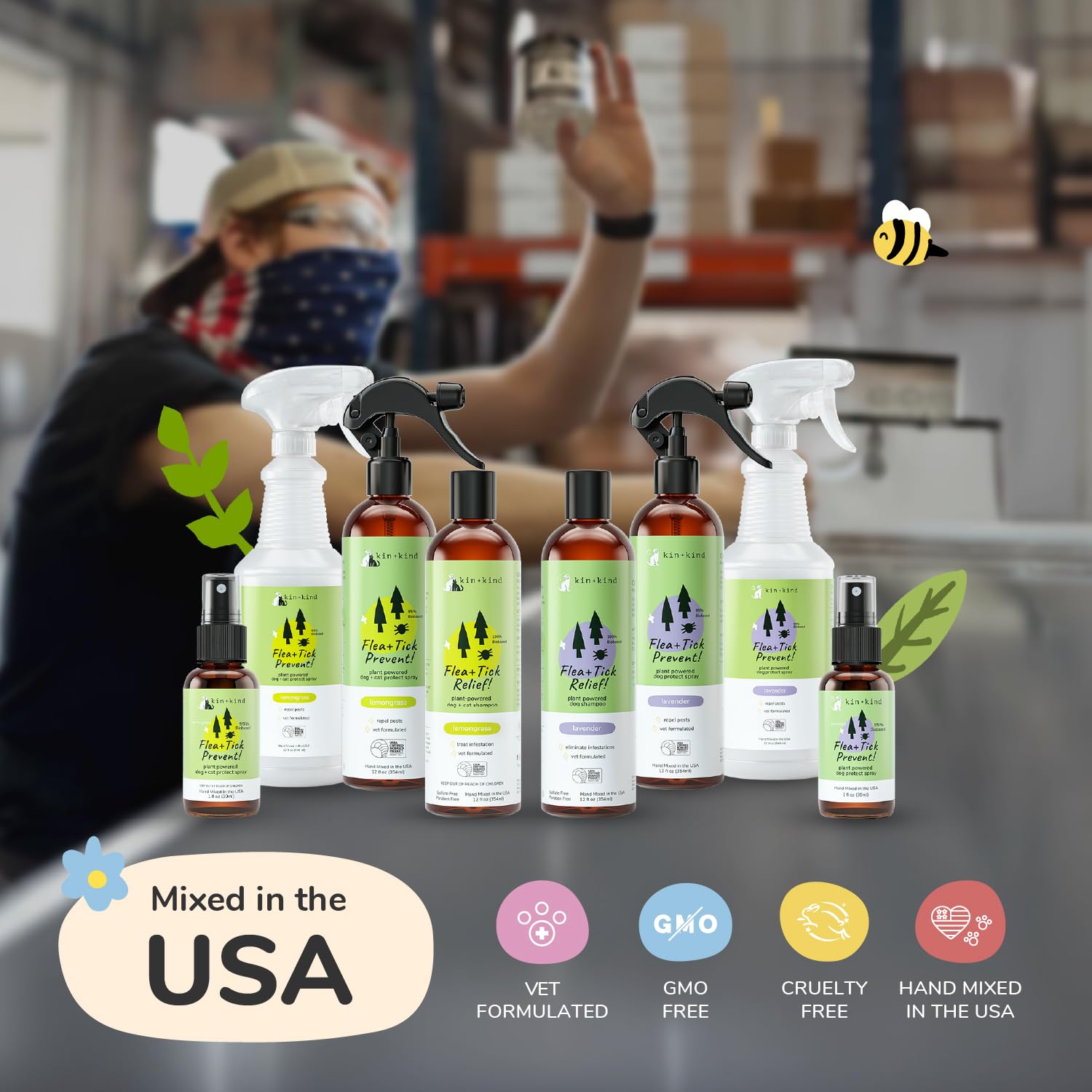 kin+kind made-in-usa packaging emphasizing local workmanship.