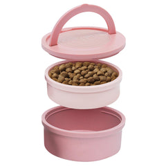 KindTail dog travel bowls with lid-handle for mess-free meals on the go