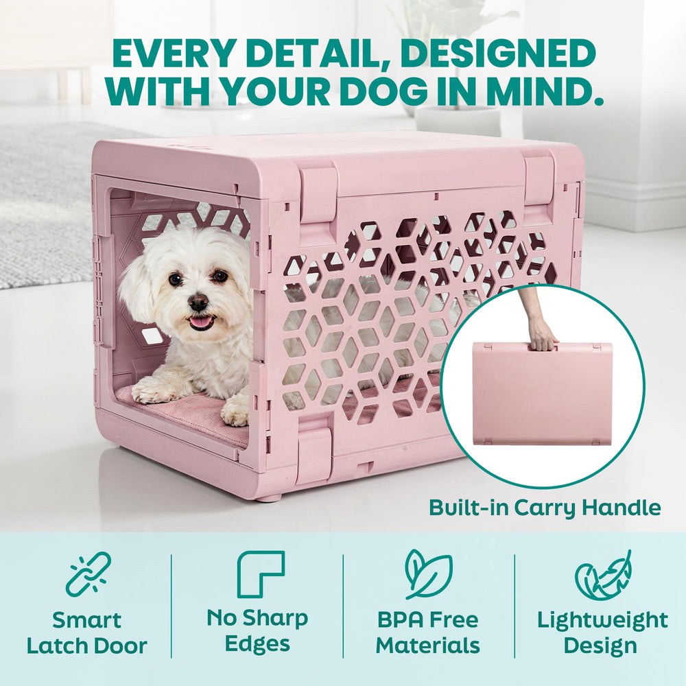 KindTail PAWD lightweight crate at 9 lbs, easy to carry on trips.
