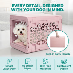 KindTail PAWD lightweight crate at 9 lbs, easy to carry on trips.