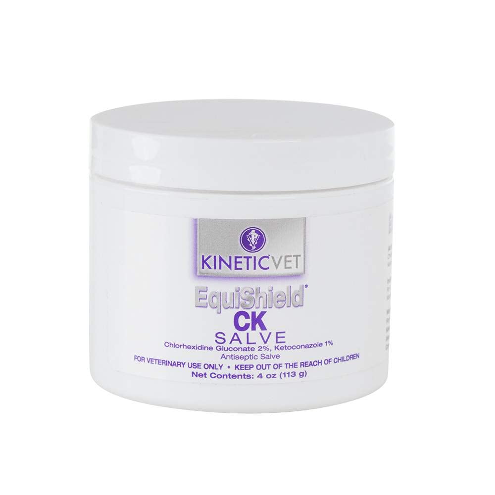 Kinetic Vet EquiShield CK Salve 4OZ tube for equine skin care and comfort.