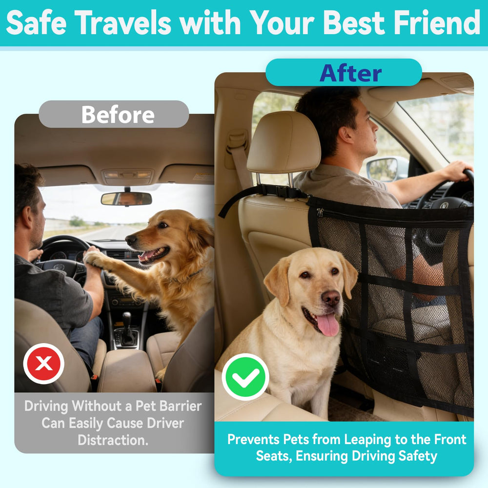 KINETOVOLTA barrier zipper-pocket stores toys and treats during trips