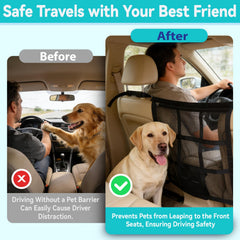 KINETOVOLTA barrier zipper-pocket stores toys and treats during trips