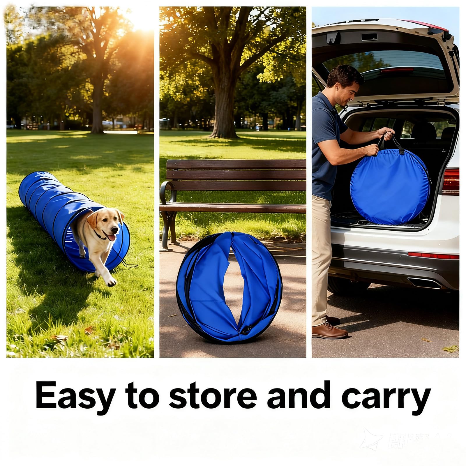 Kinetovolta dog tunnel supports indoor or outdoor use for versatile training.