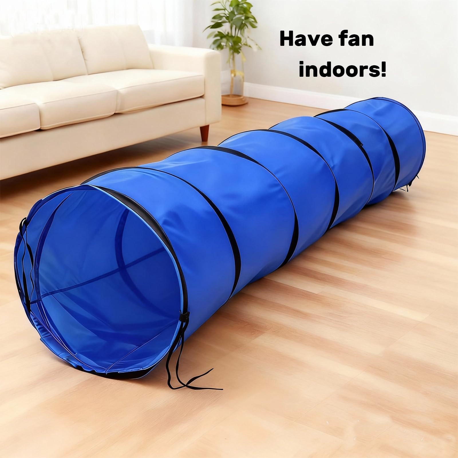 Kinetovolta dog tunnel pops open quickly for fast play setup.