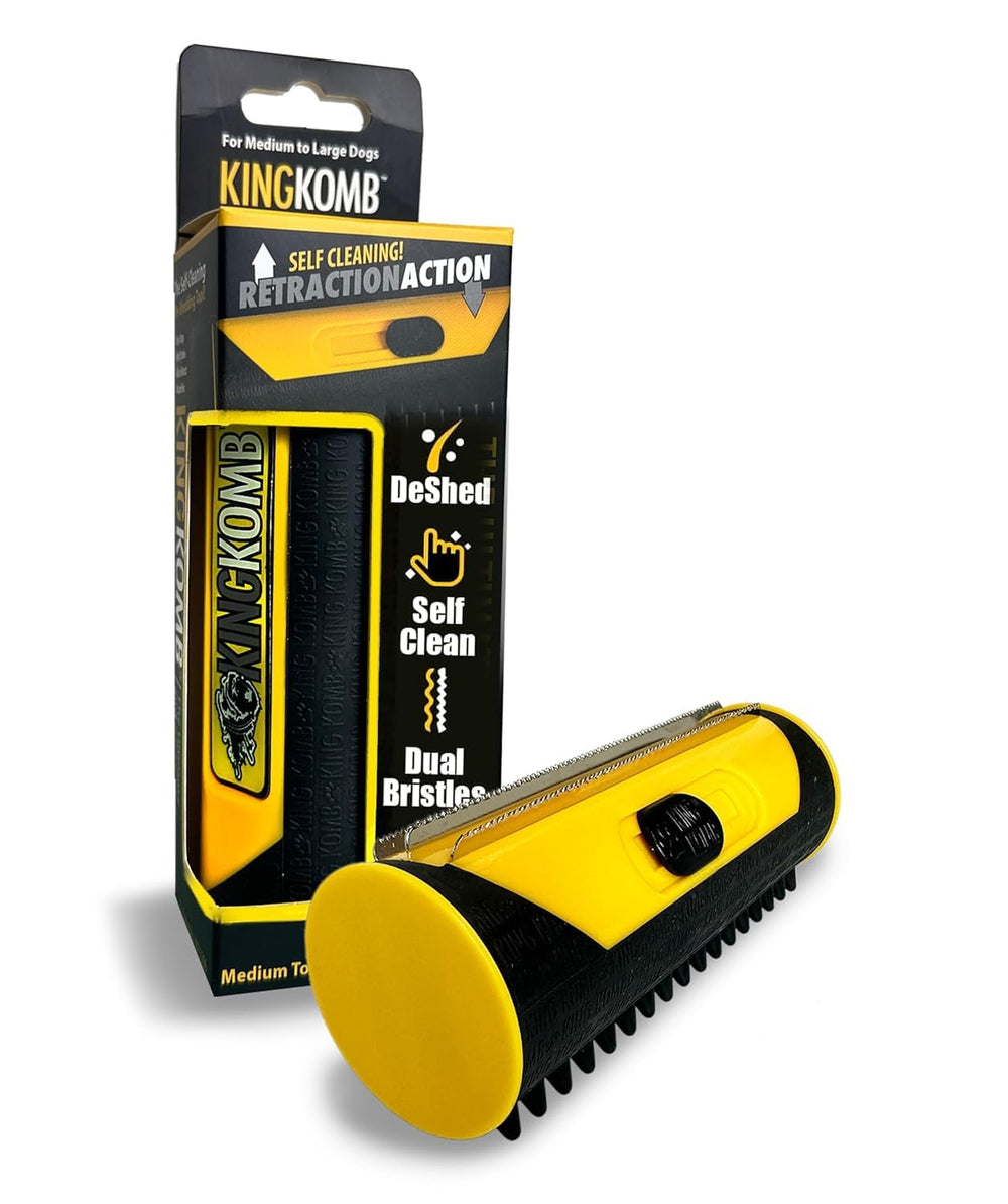 King Kanine deshedding brush in action during grooming session