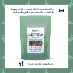 Packaging closeup highlights USA-made, single-ingredient promise from King Lou.
