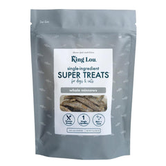 King Lou Minnows freeze-dried dog treats for a protein-rich snack and coat support.