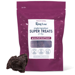 King Lou Pets beef heart jerky packaging shows premium quality