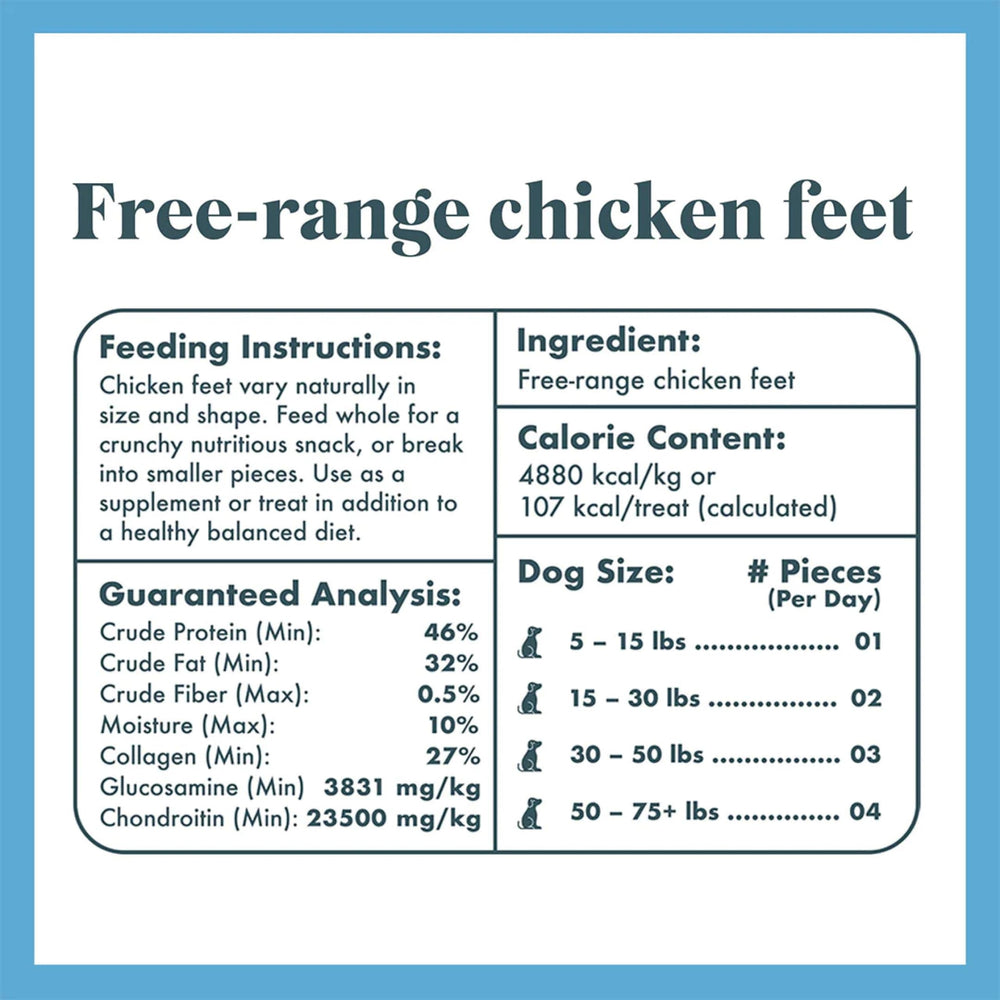 King Lou Pets chicken feet closeup highlighting crunchy texture for enriching dog snacking