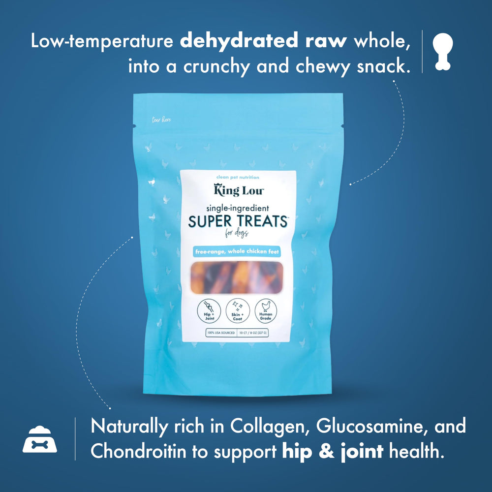 King Lou Pets single-ingredient treat, dental-friendly snack for dogs.