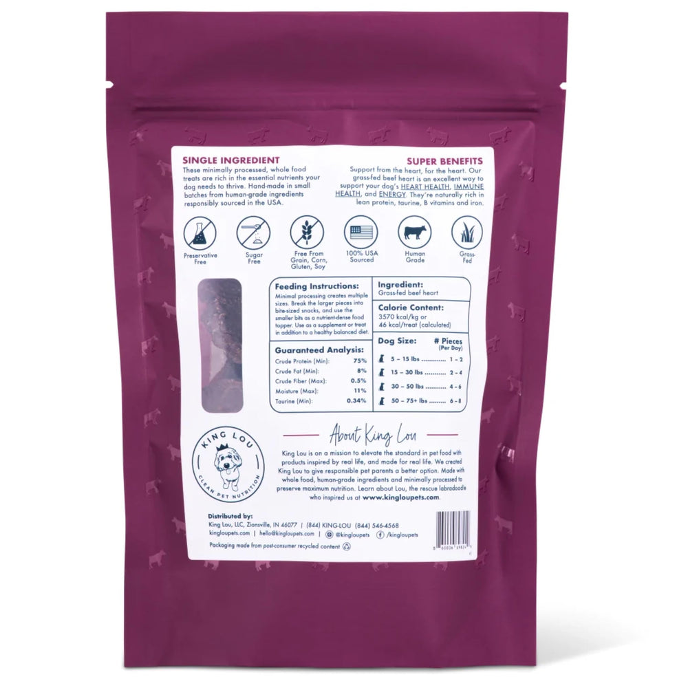 King Lou single ingredient promise aligns with natural pet snacks