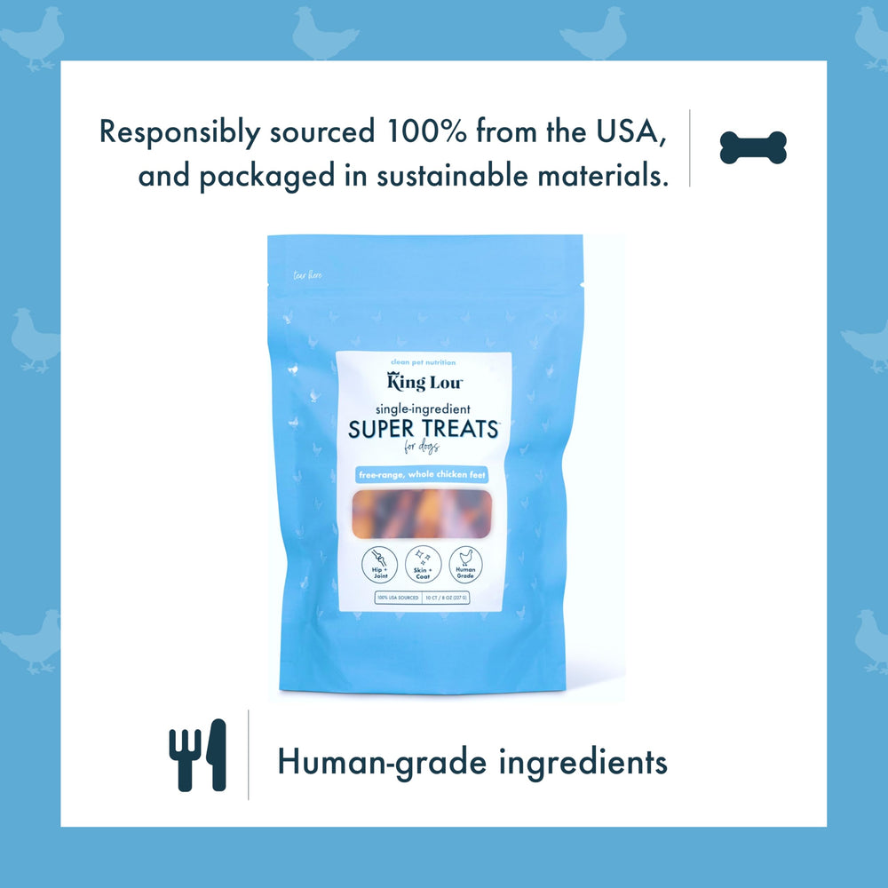 King Lou Pets USA-made label and small-batch packaging