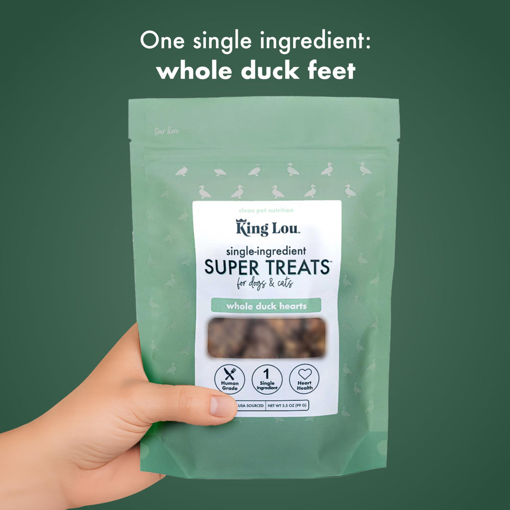 Travel-ready King Lou duck hearts treats for on-the-go rewards.