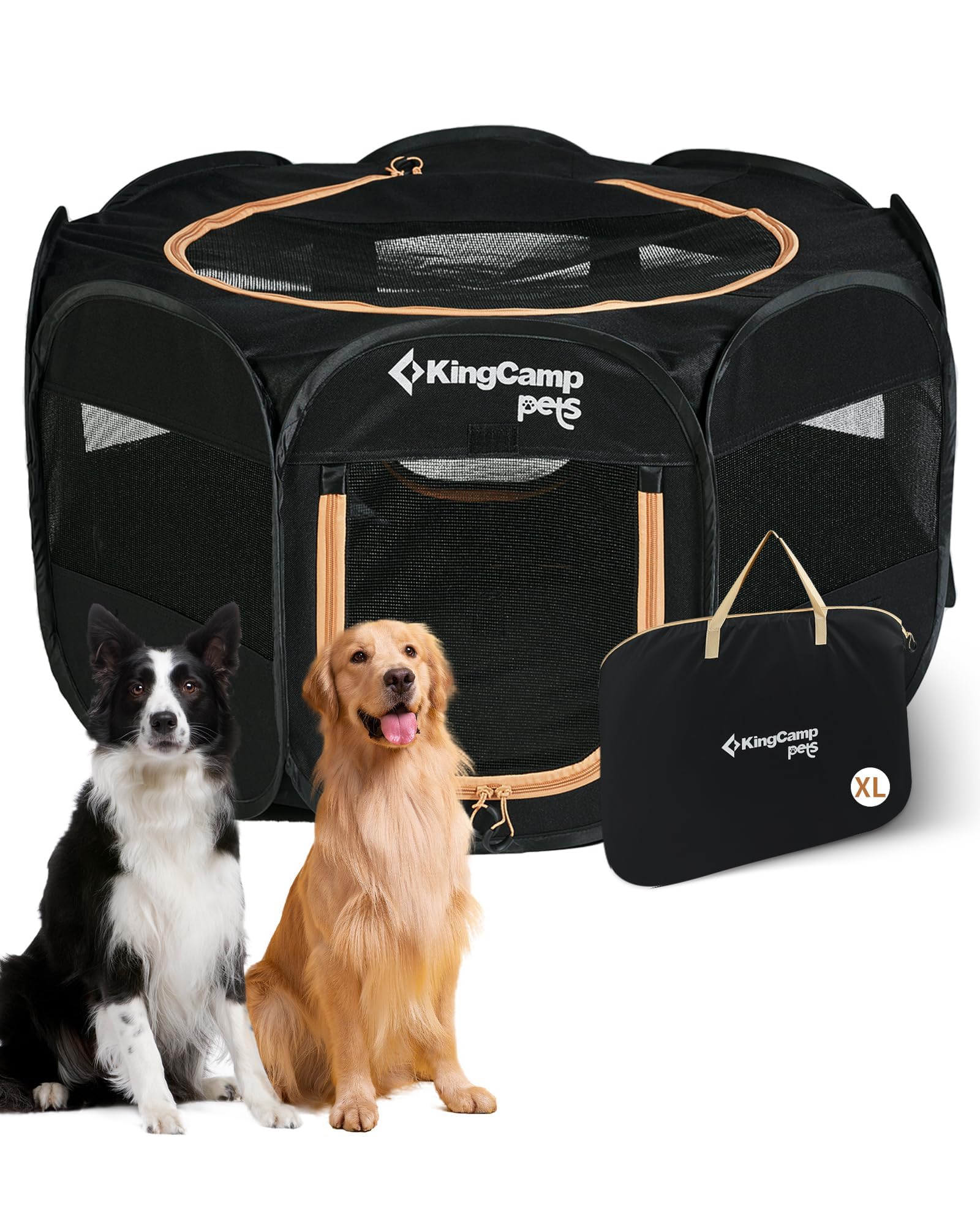 KingCamp dog playpen outdoor-ready folded for easy transport and storage.