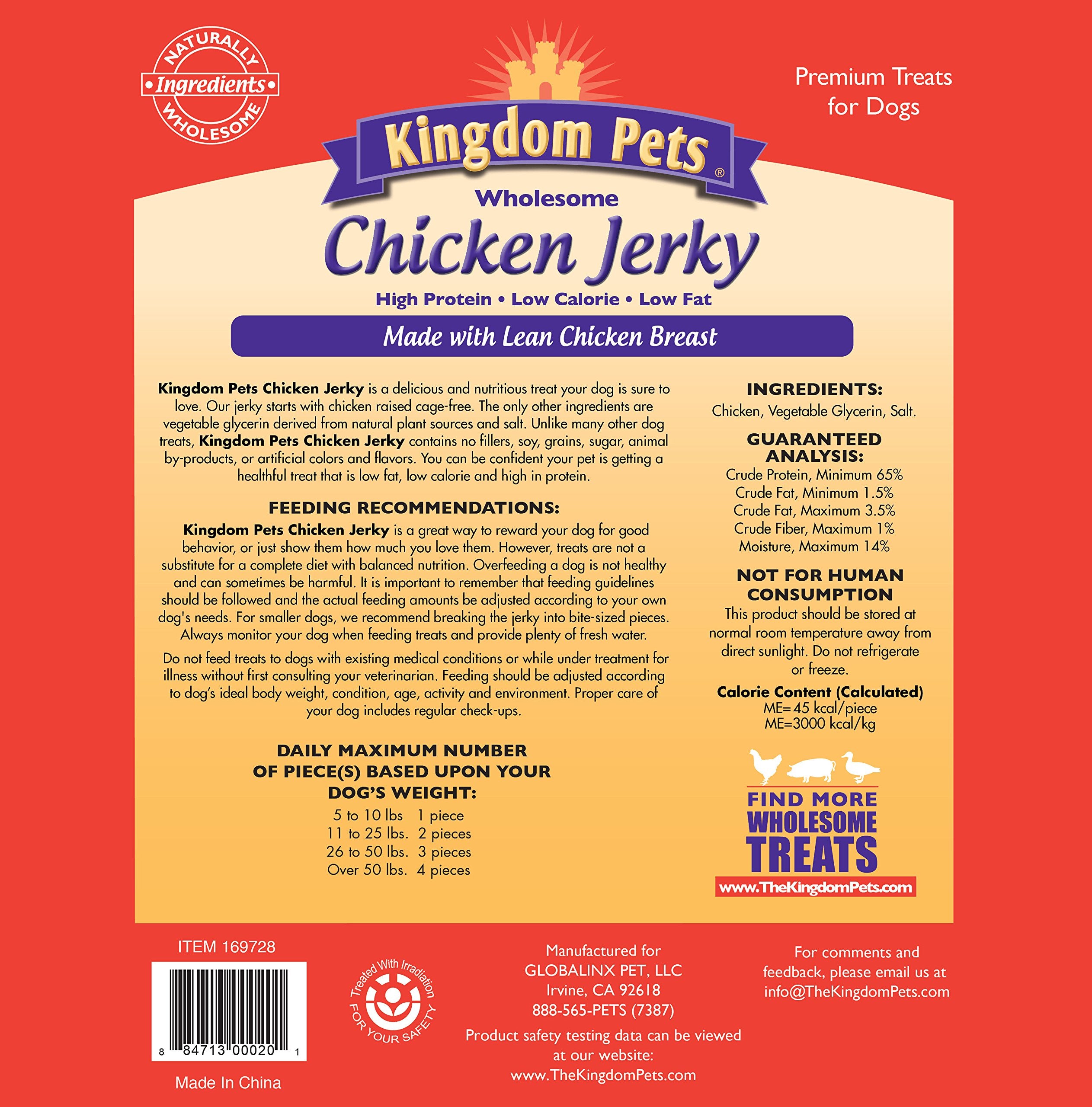Kingdom Pets 3-ingredient jerky close-up of lean chicken breast for wholesome snacks