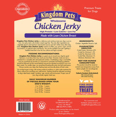 Kingdom Pets 3-ingredient jerky close-up of lean chicken breast for wholesome snacks