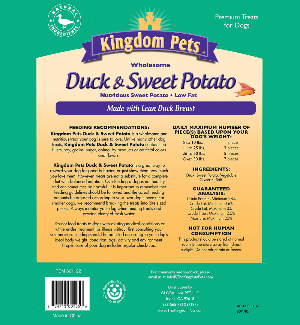 Kingdom Pets Duck Jerky Training Piece shown for rewarding training