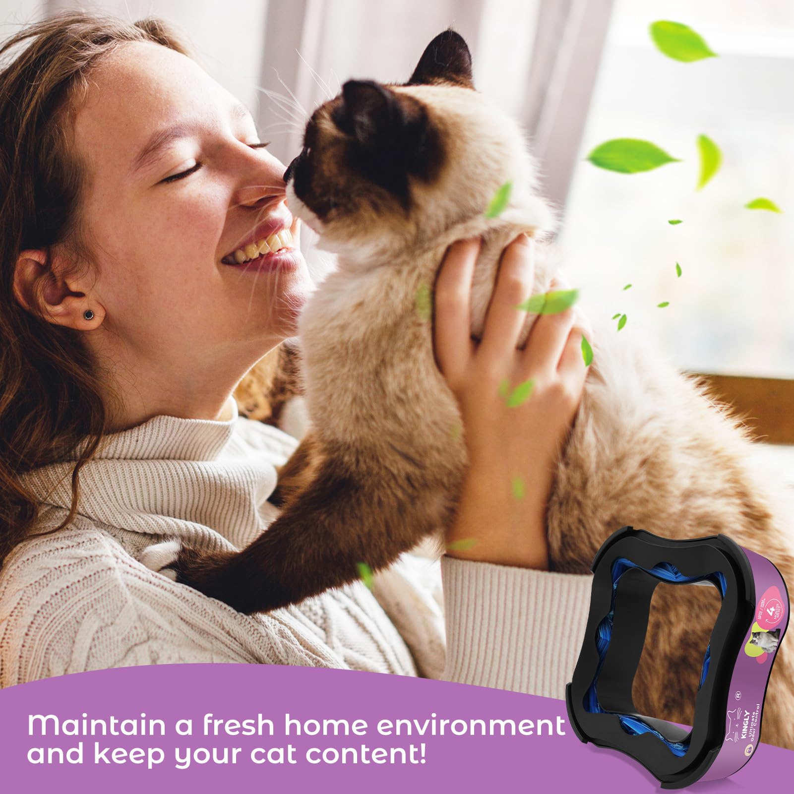 KINGLY reinforced seams emphasize durable, leak-proof bags during disposal.