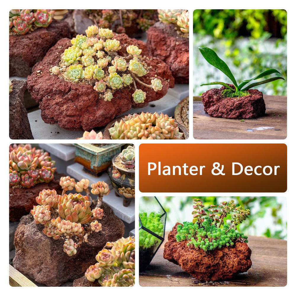 KINGRUI Red Lava Rock for outdoor fire pits and decorative landscaping.
