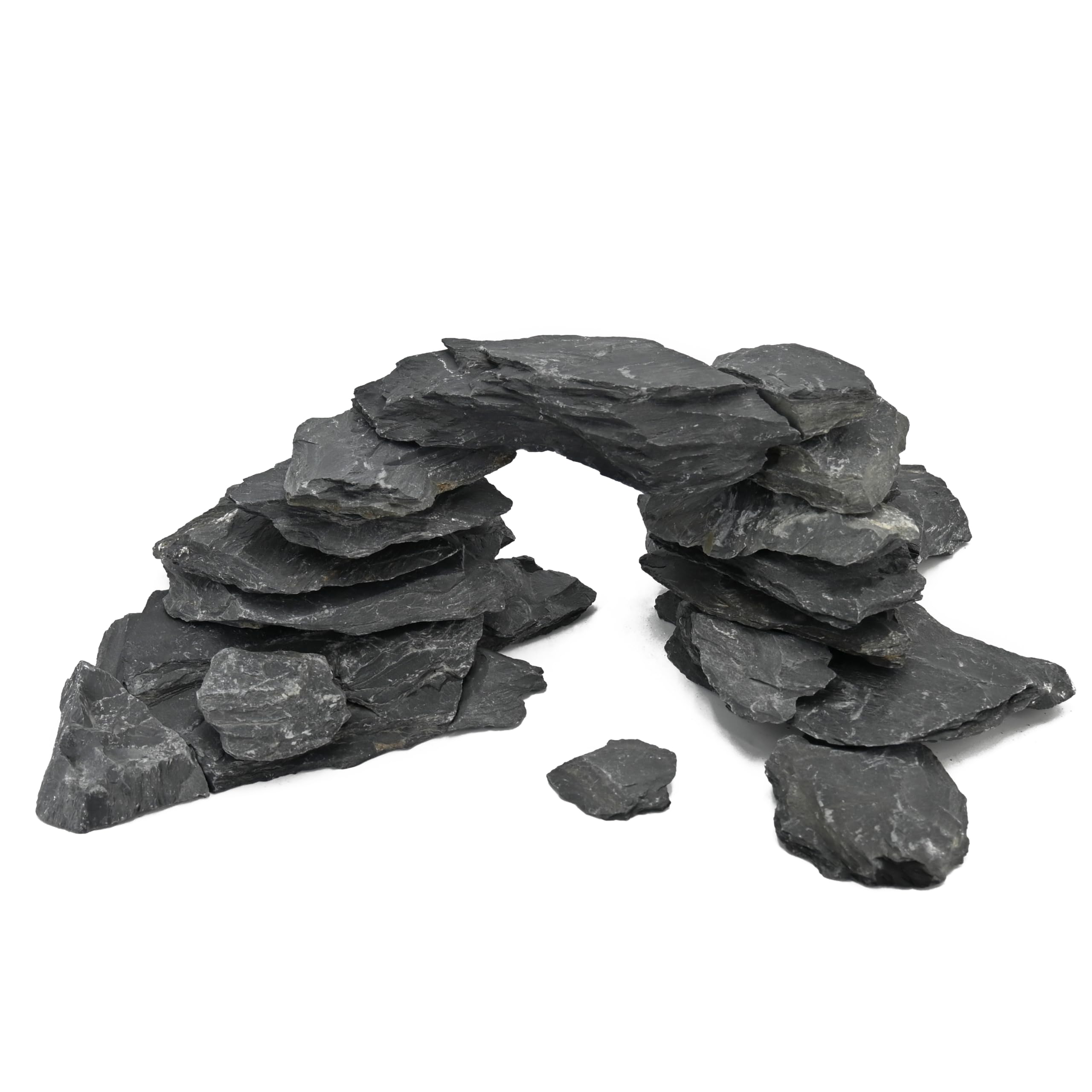 Kingrui natural slate basking stone enhances aquarium ambiance and reptile warmth.
