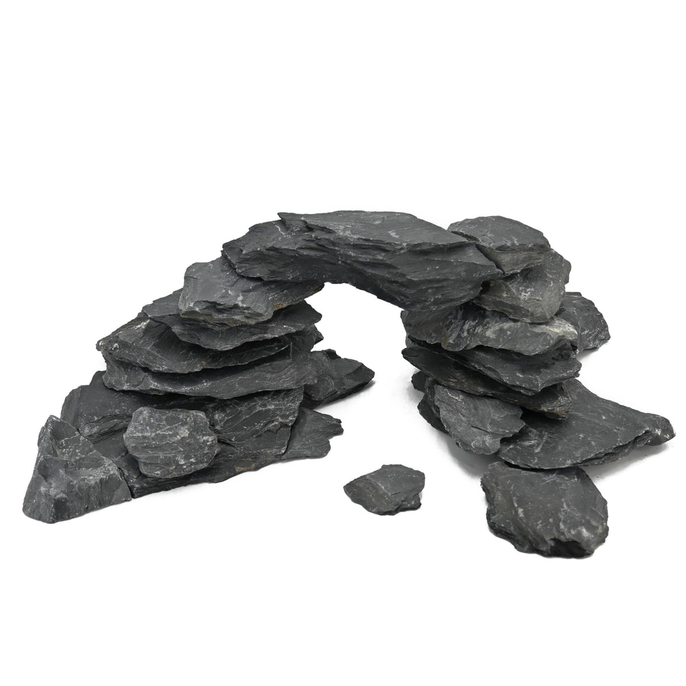 Kingrui natural slate basking stone enhances aquarium ambiance and reptile warmth.