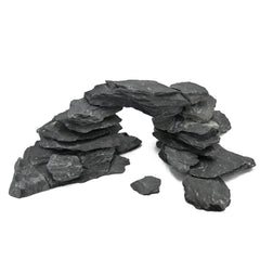 Kingrui natural slate basking stone enhances aquarium ambiance and reptile warmth.