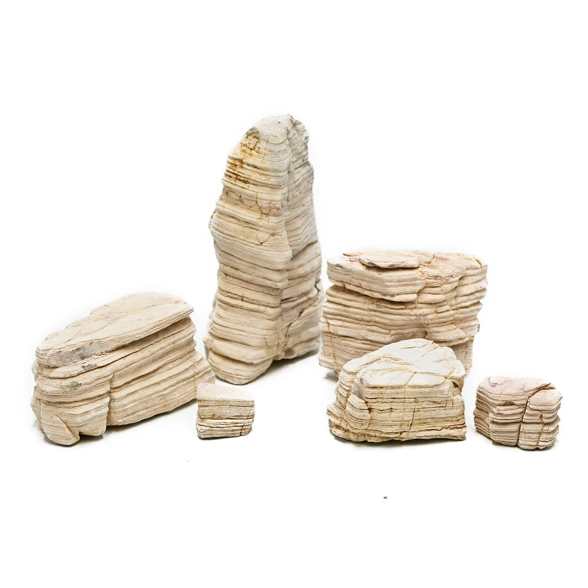 KINGRUI Pagoda Rocks with creamy surface for natural aquascapes and terrariums.