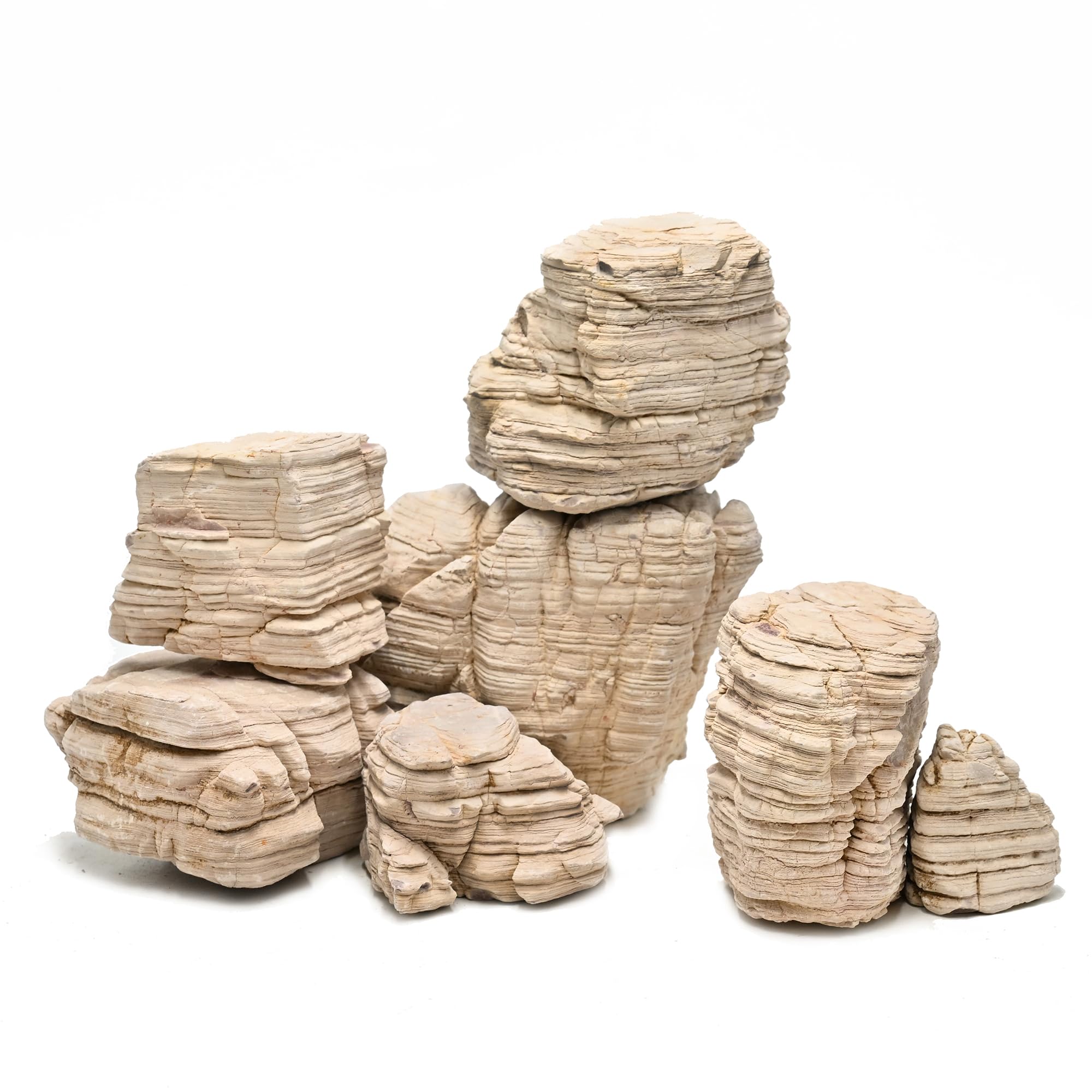 KINGRUI Pagoda Rocks creamy-surface for natural aquarium aesthetics.
