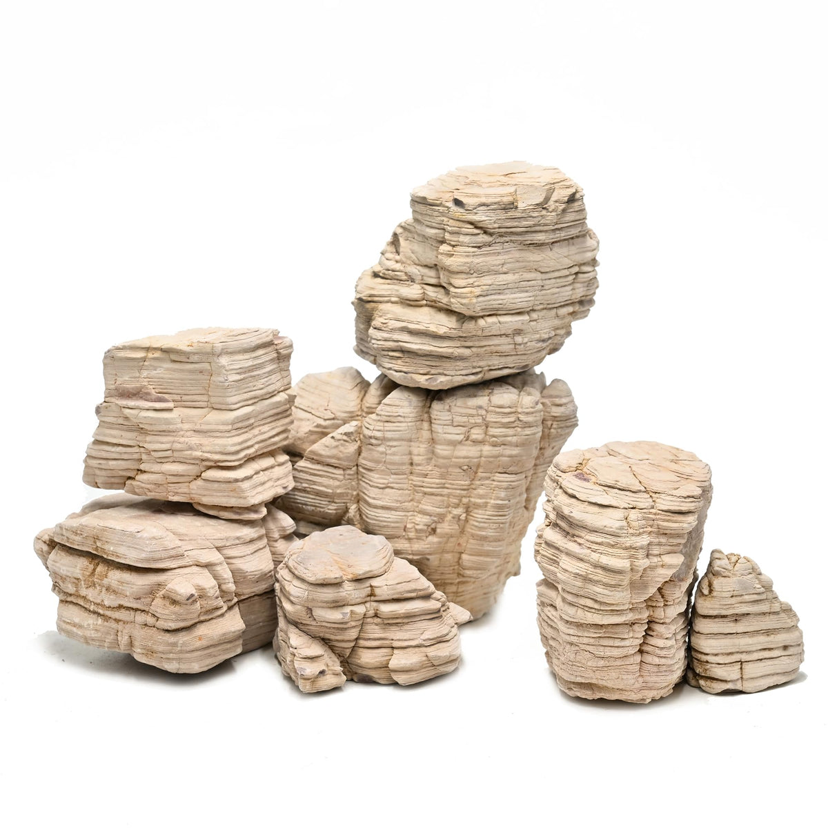KINGRUI Pagoda Rocks creamy-surface for natural aquarium aesthetics.