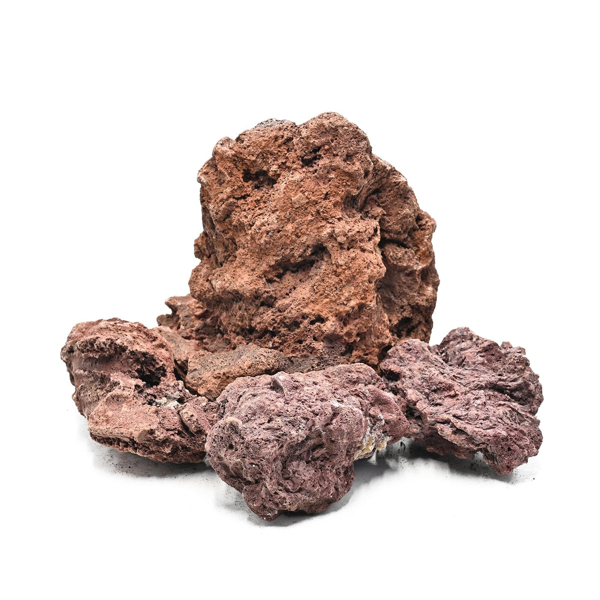 KINGRUI Red Lava Rock 4-6 inch aquarium rocks for natural aquascaping and bio-filtration.