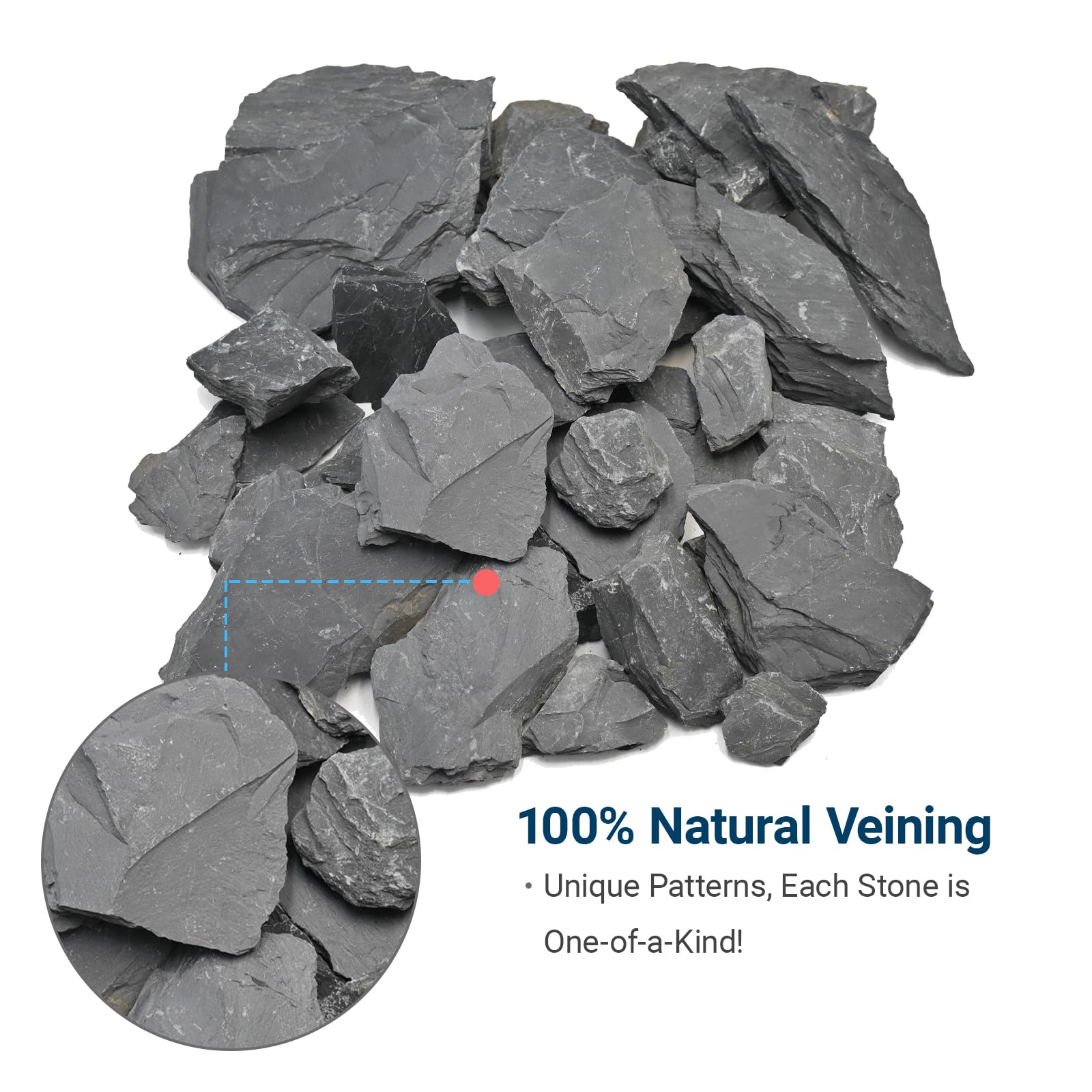 Kingrui slate rock flat stones support stable aquascapes in freshwater or saltwater tanks.