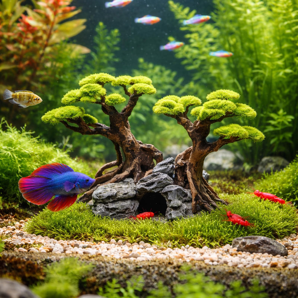 KINGRUI versatile decor blends with rocks, driftwood, and plants.
