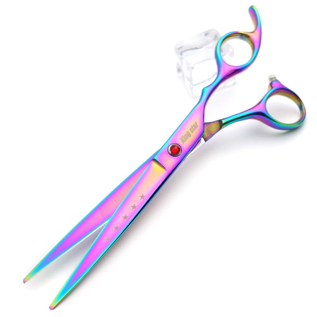 KINGSTAR 7in rainbow up-curved scissors for precise shaping
