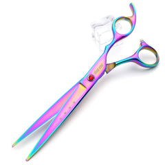 KINGSTAR 7in rainbow up-curved scissors for precise shaping