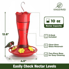 Kingsyard feeder with built-in ant moat protects nectar