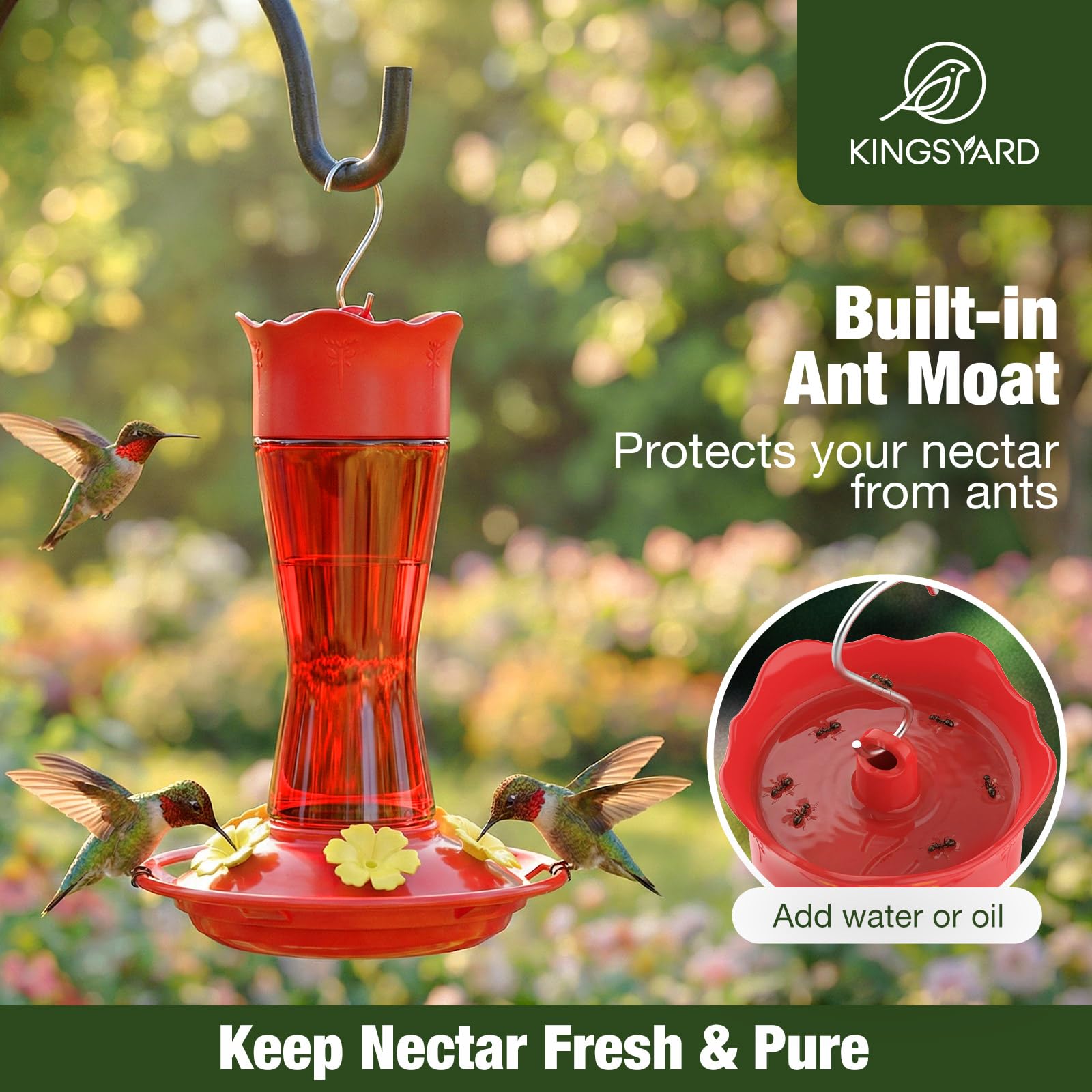 Kingsyard leak-proof base prevents spills during feeding