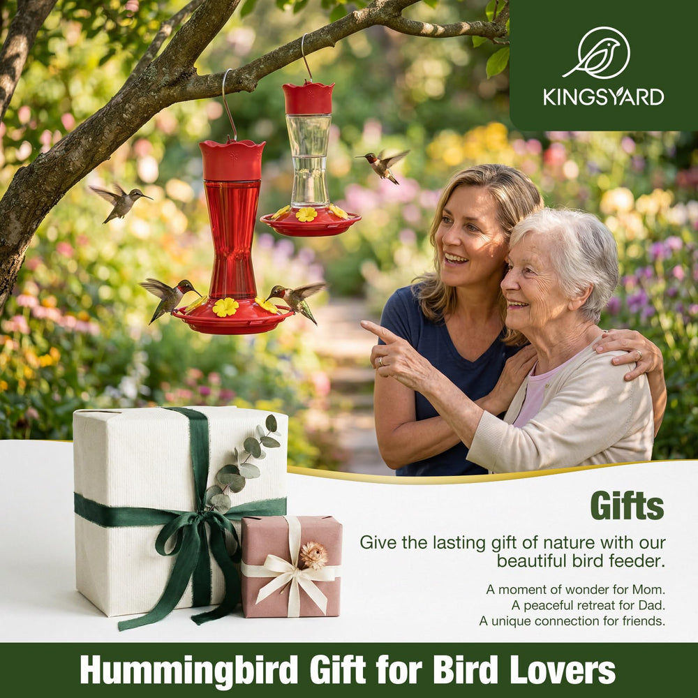 Kingsyard red hummingbird feeder adds vibrant garden décor