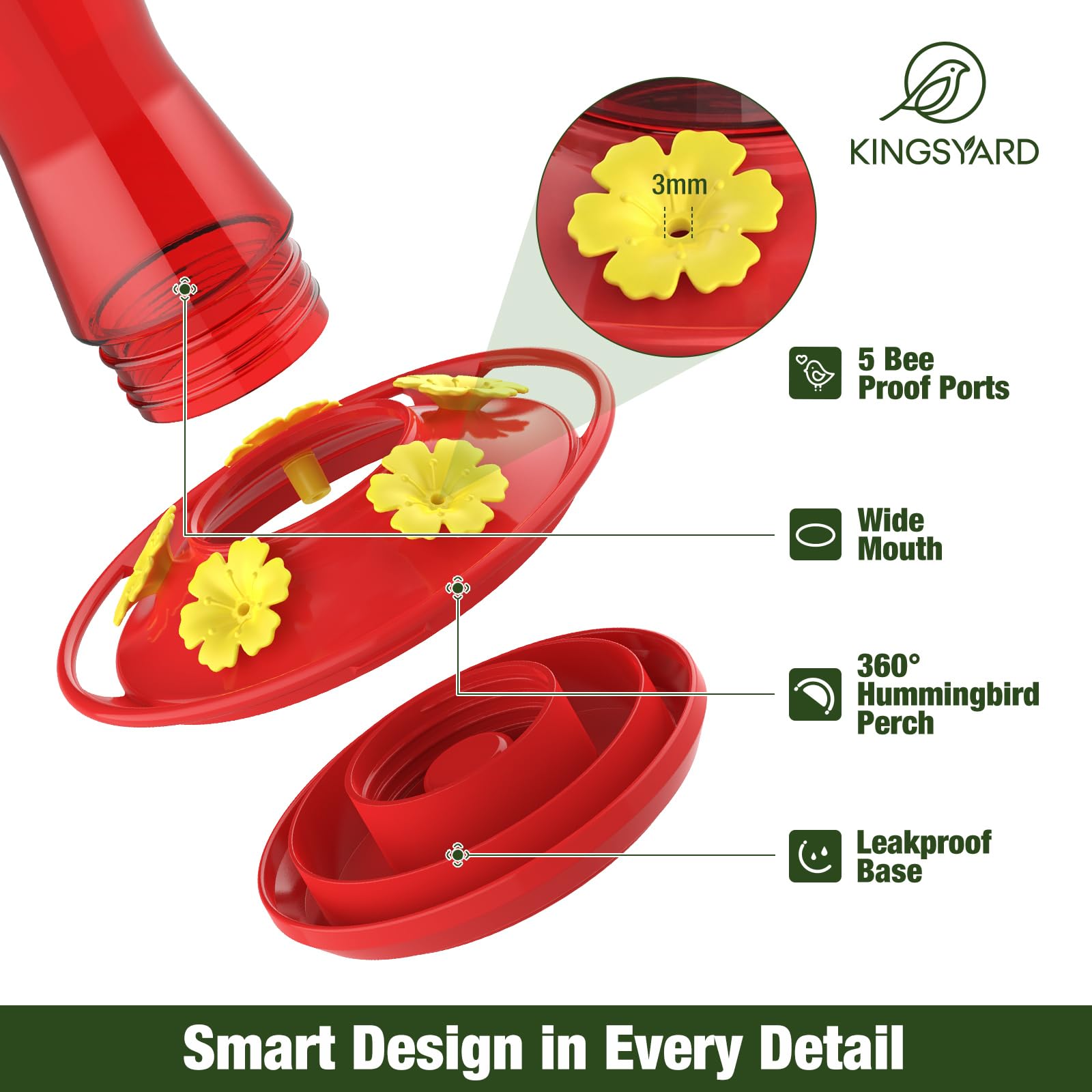 Kingsyard wide-mouth bottle for easy nectar filling