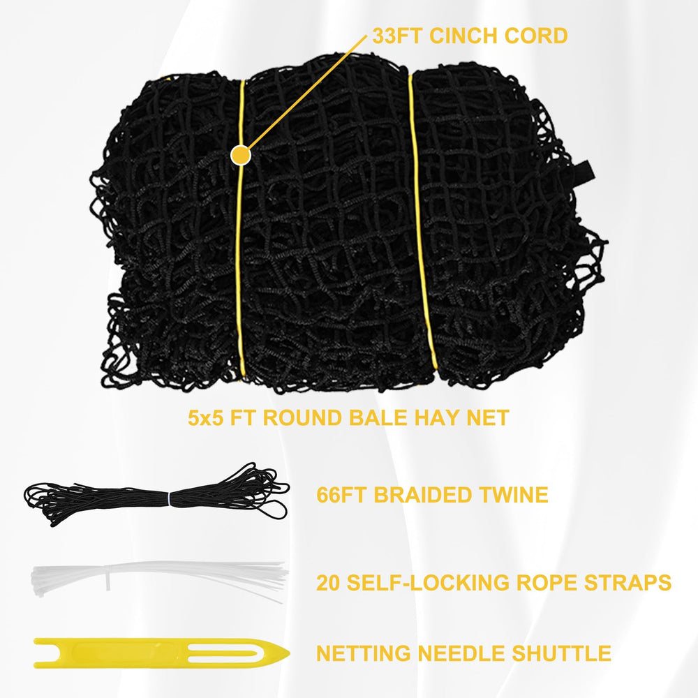 Kingump hay net reduces waste around the bale feeding area