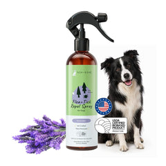 kin+kind flea and tick spray for dogs bottle ready for outdoor use to repel pests