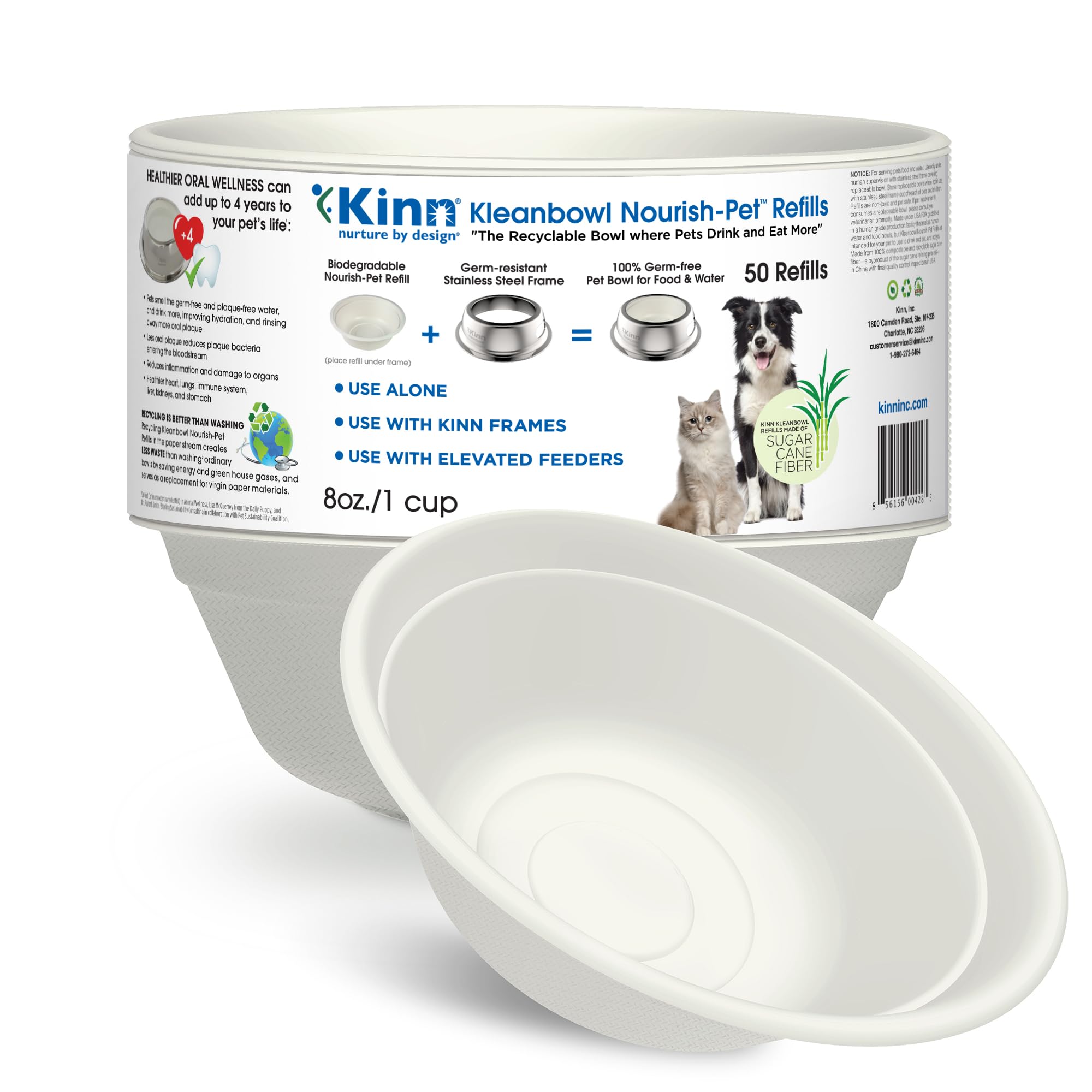 Kinn Kleanbowl 8oz disposable dog bowl in pack of 50 for travel and mess-free meals