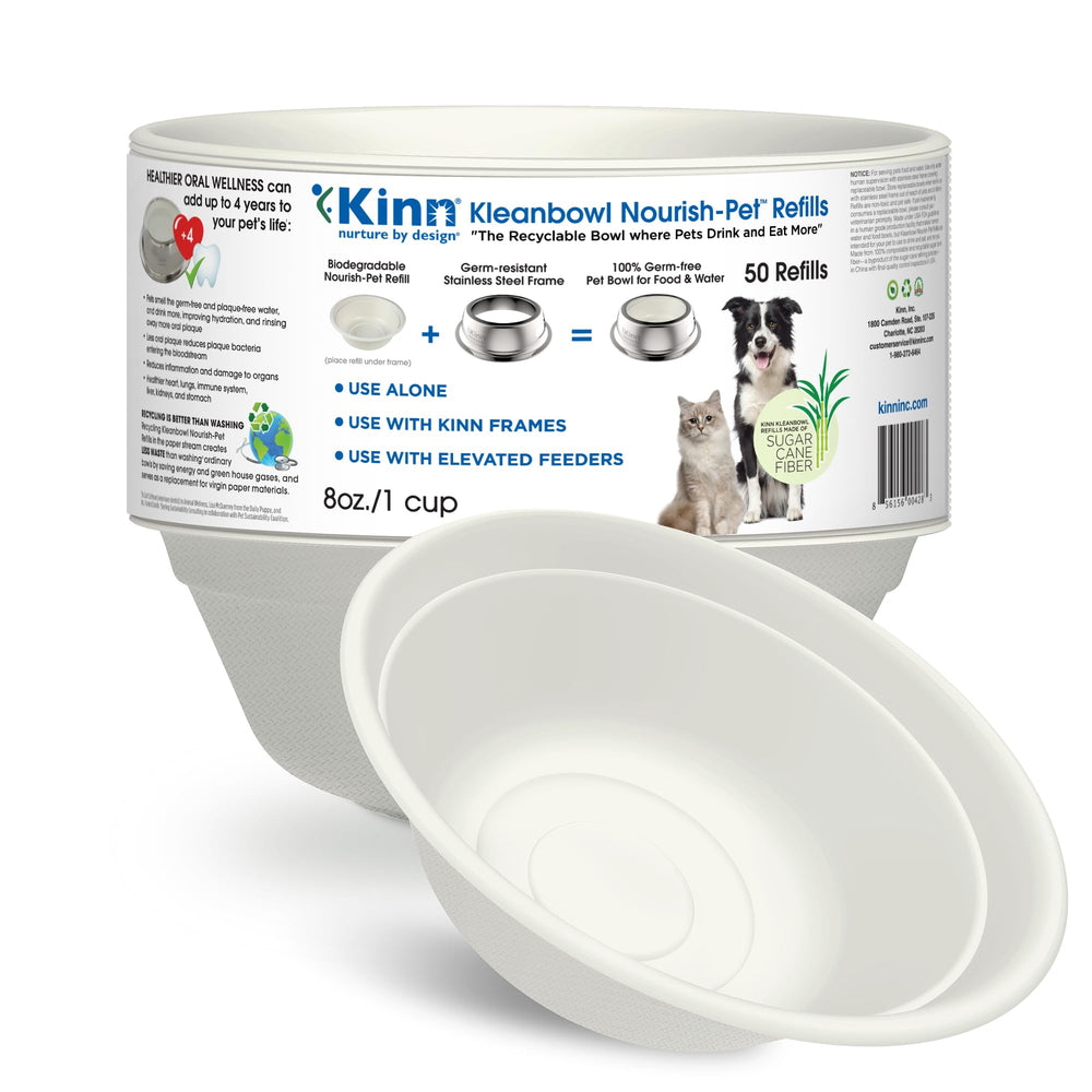 Kinn Kleanbowl 8oz disposable dog bowl in pack of 50 for travel and mess-free meals