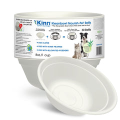 Kinn Kleanbowl 8oz disposable dog bowl in pack of 50 for travel and mess-free meals