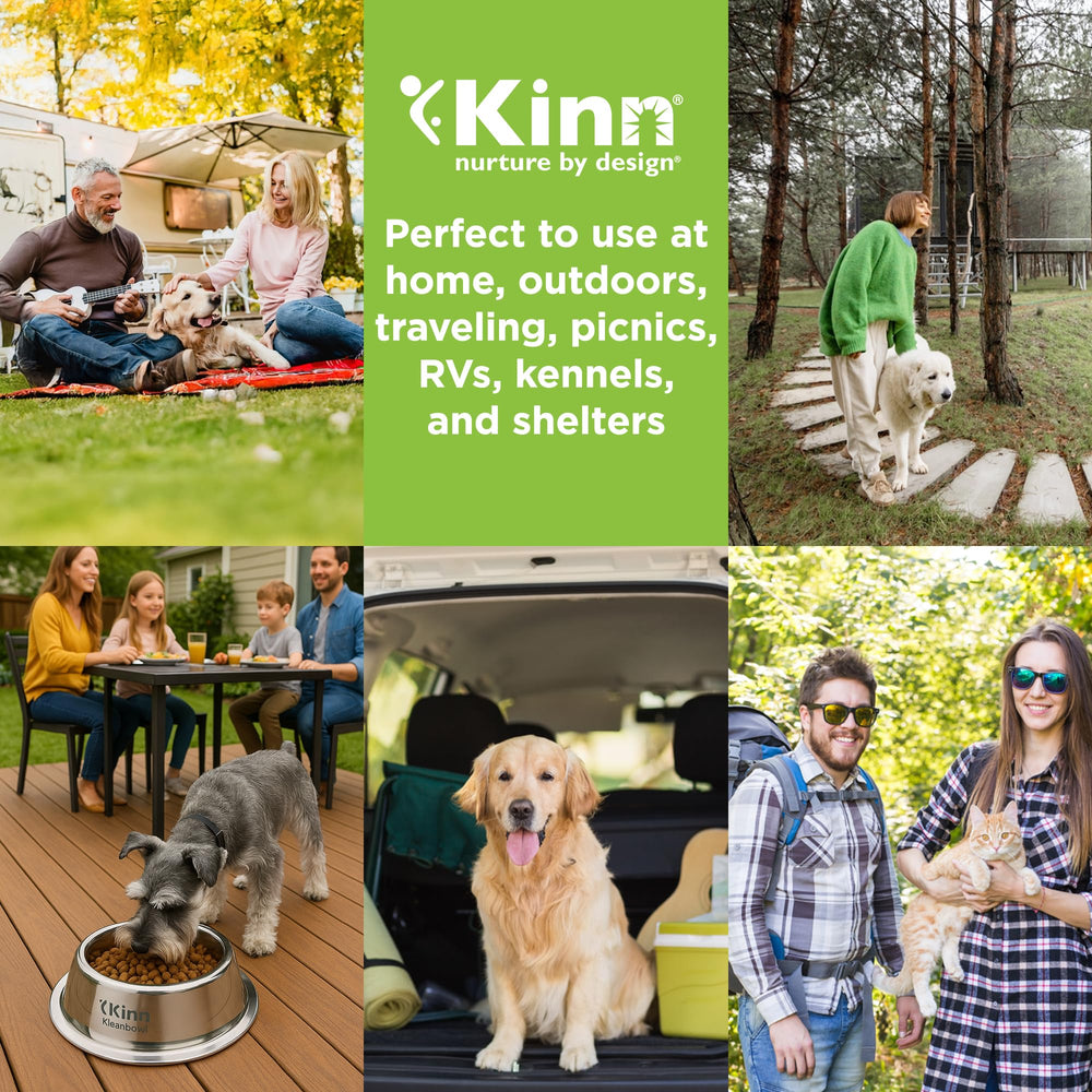 Kinn Kleanbowl setup near crate, leak-resistant during transport.