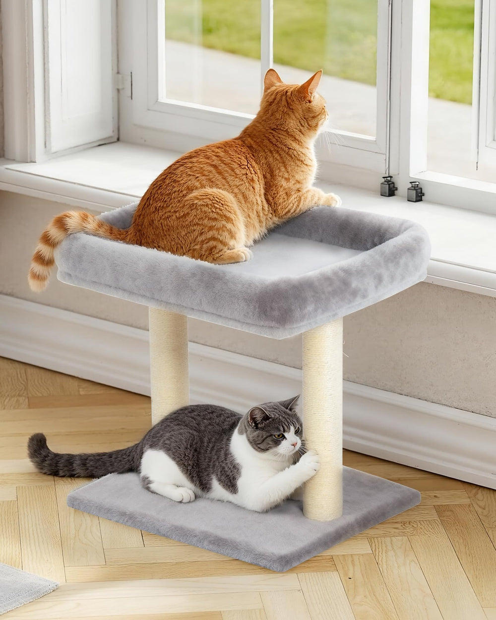 KinoTail cat tree sturdy base promotes stable play and reduces wobble.