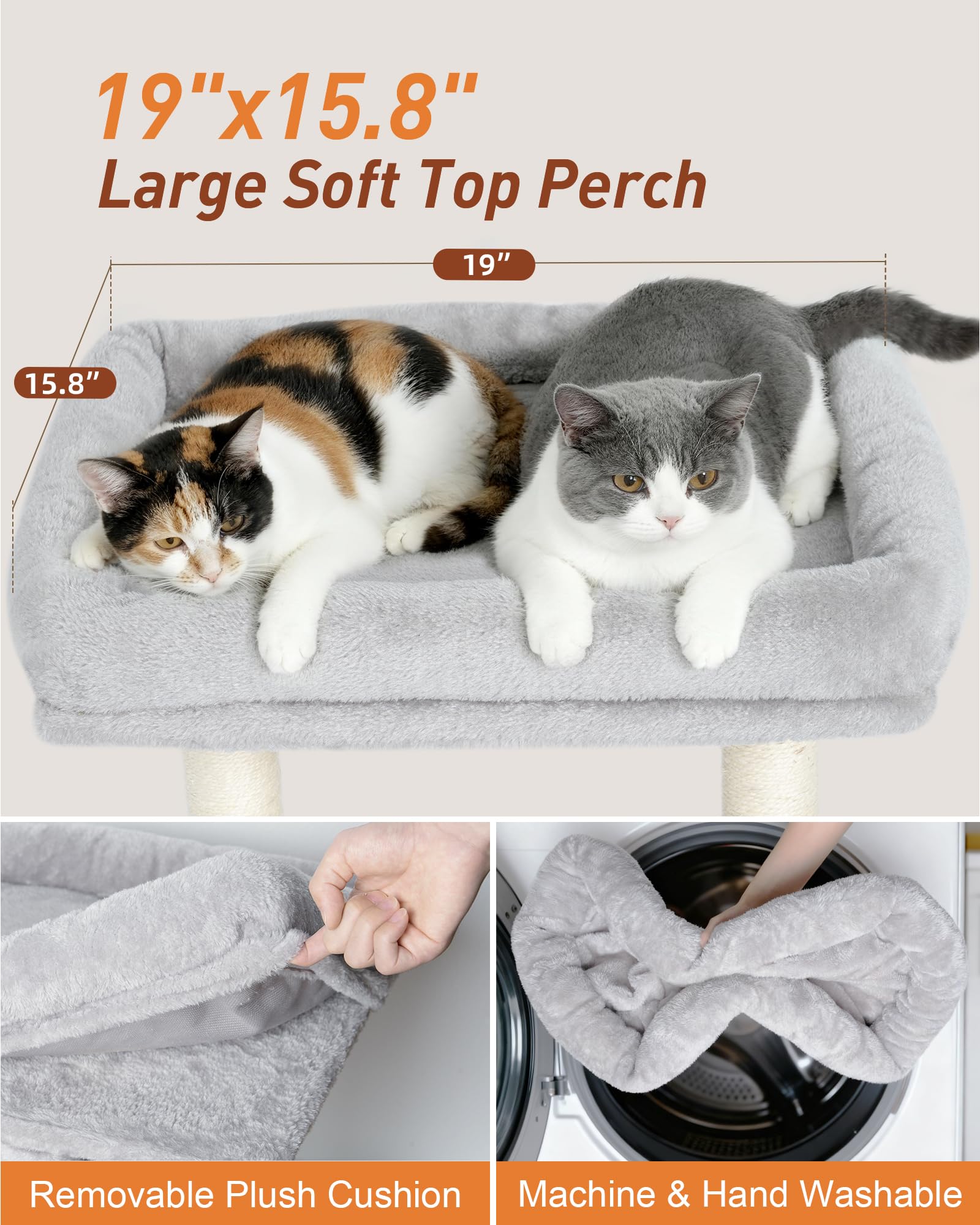 KinoTail cat tree dual sisal posts encourage scratching and claw conditioning.