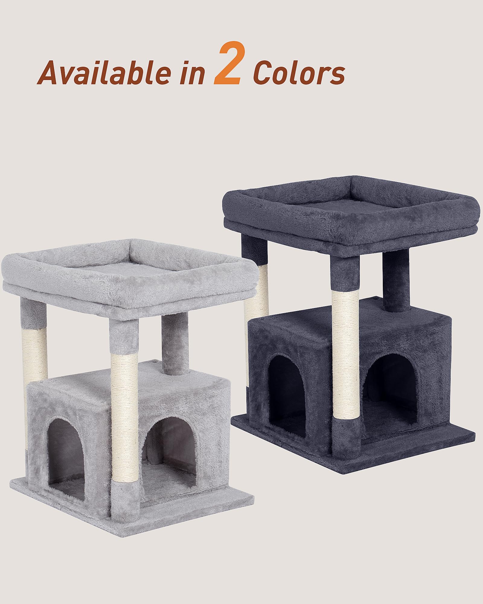 KinoTail indoor cat tree in light gray finish fits modern homes