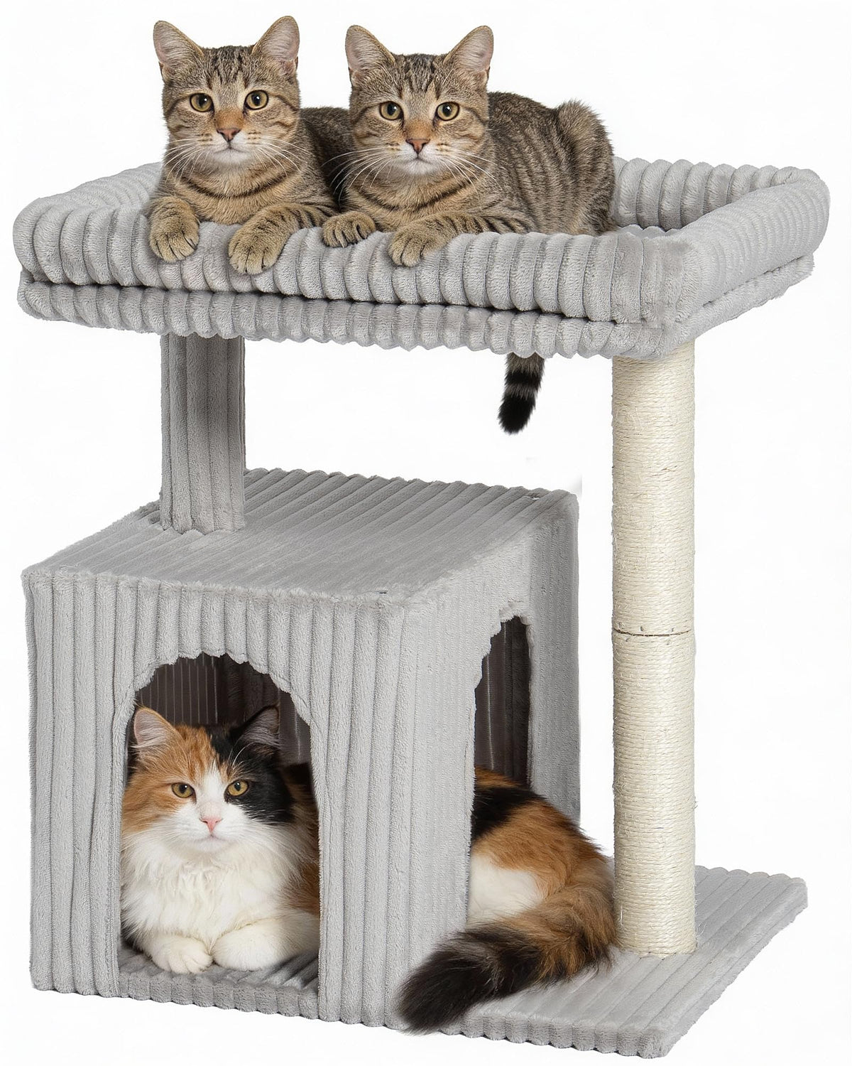 KinoTail cat tree large-perch-bed offers roomy lounging space for adult cats.